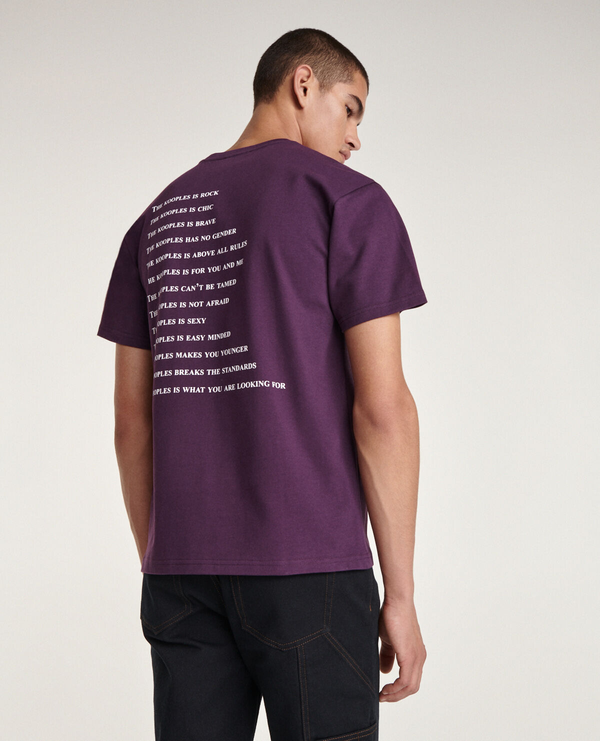 Purple cotton t shirt what is The Kooples US