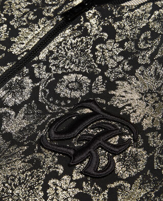 The Kooples FEMME BLACK GREY blouson jacquard m&eacute;tallis&eacute; noir