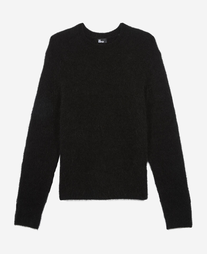 The Kooples MEN BLACK STONE black wool and mohair sweater