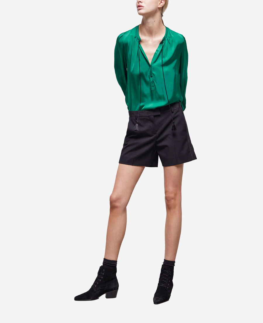 The Kooples WOMEN GREEN green shirt with puffed sleeves