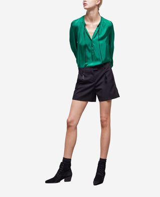 The Kooples WOMEN GREEN green shirt with puffed sleeves