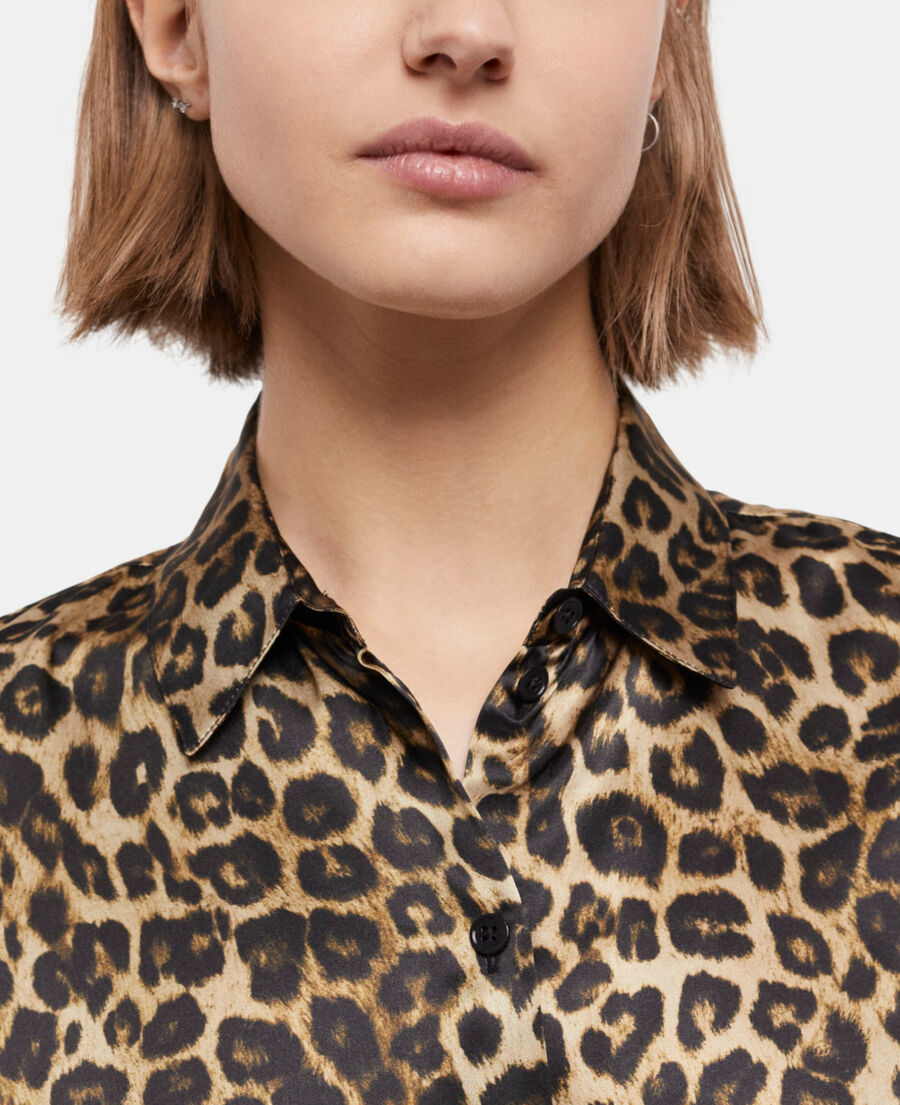 Leopard print silk shirt | The Kooples - US