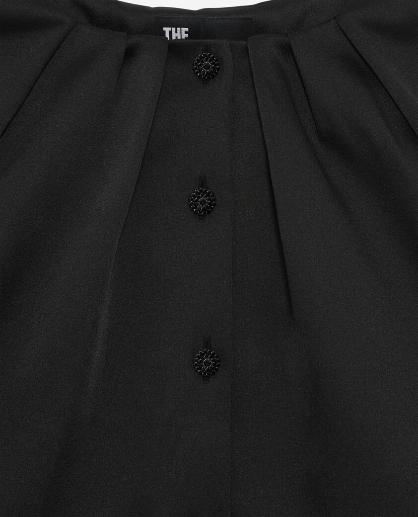 The Kooples DAMEN BLACK kurze jacke mit cape-effekt aus schwarzem satin