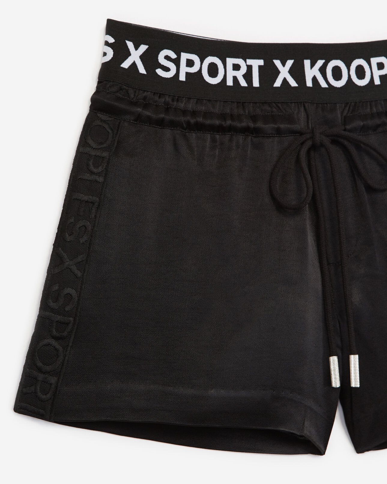 The Kooples FEMME BLACK short noir fluide à bande logo