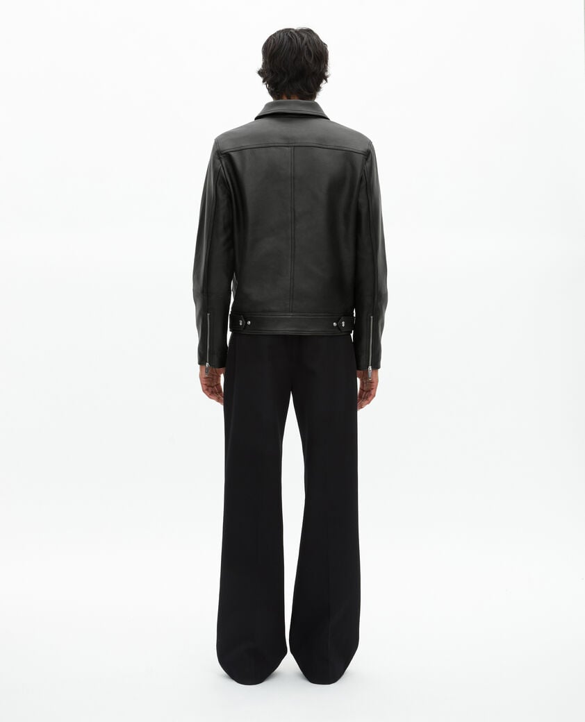 The Kooples MEN BLACK black leather jacket