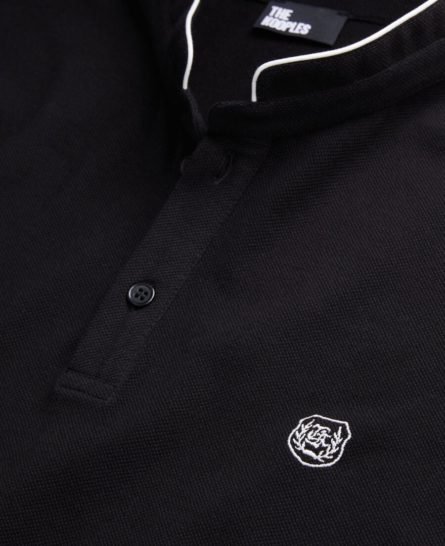 The Kooples H BLACK black cotton polo t-shirt