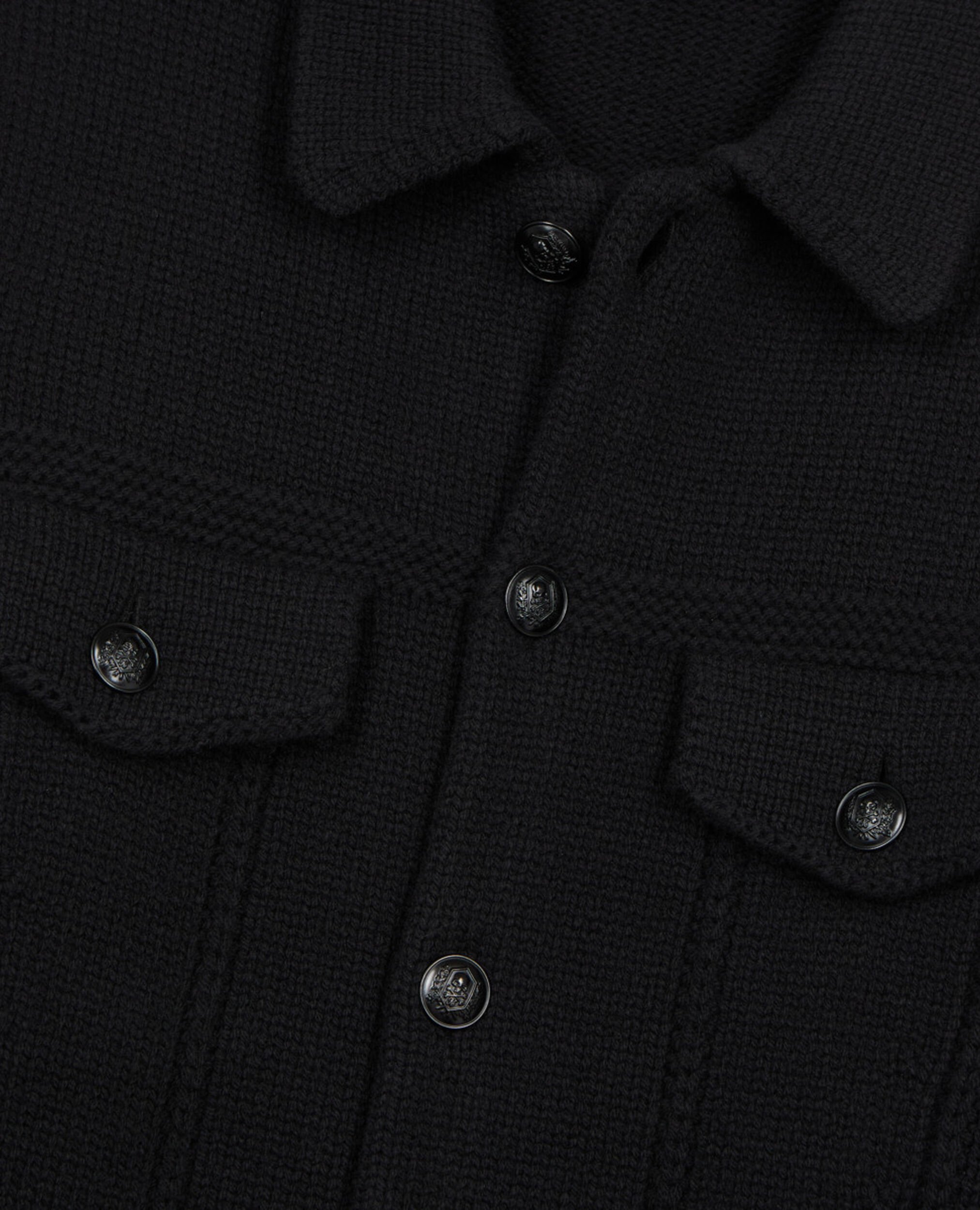 Black wool cardigan , BLACK, hi-res image number null