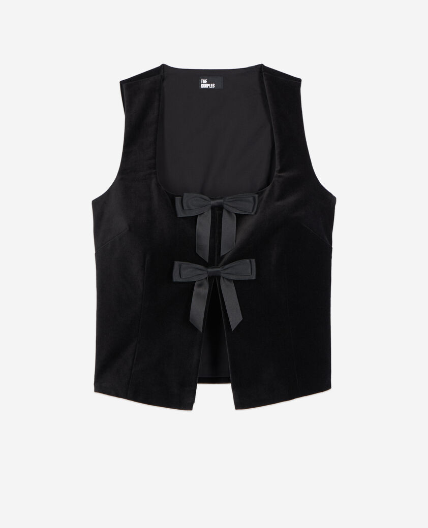 The Kooples MUJER BLACK top terciopelo negro