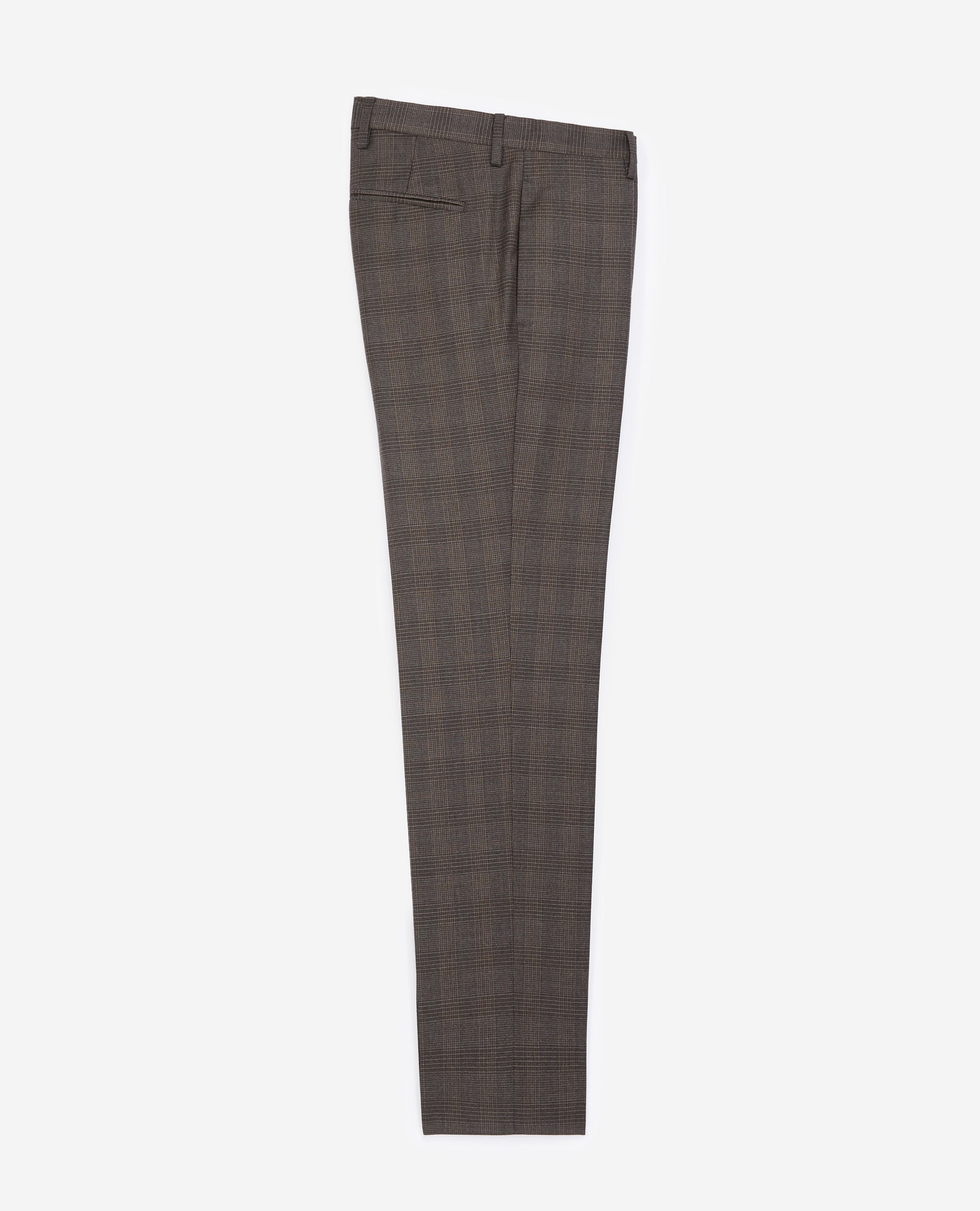 Grey wool check suit trousers, DARK GREY, hi-res image number null