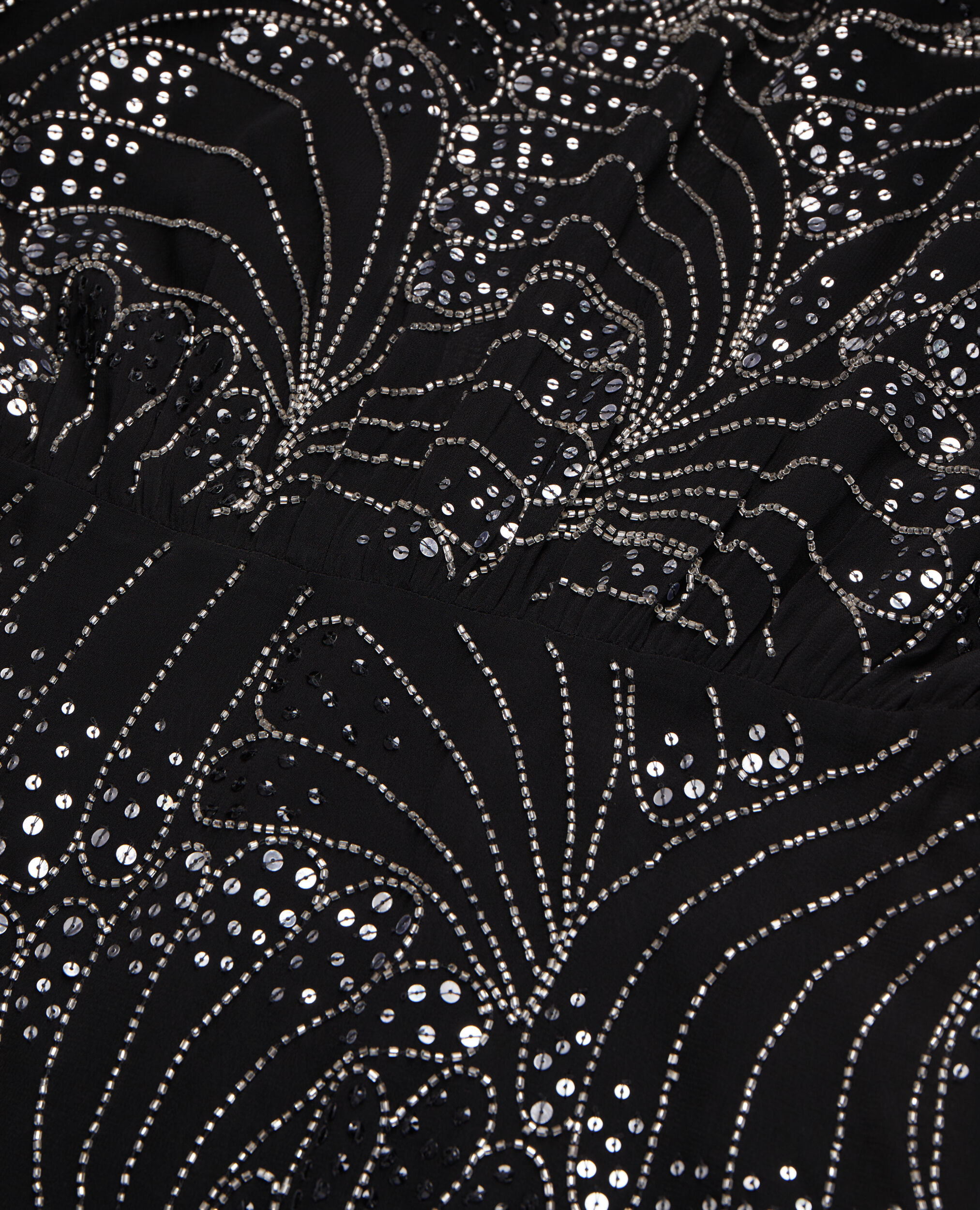 Short black dress with sequins and beads, BLACK, hi-res image number null