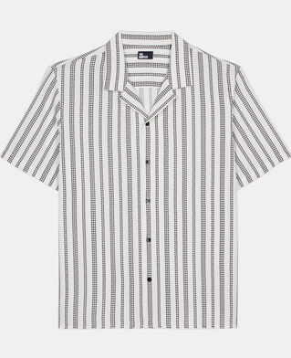 The Kooples MEN ECRU BLACK short-sleeved printed shirt
