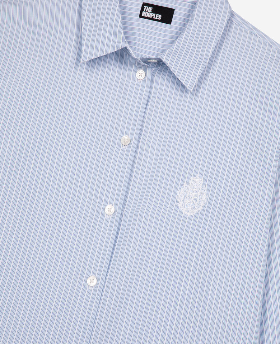 The Kooples WOMEN BLUE / WHITE blue poplin striped shirt