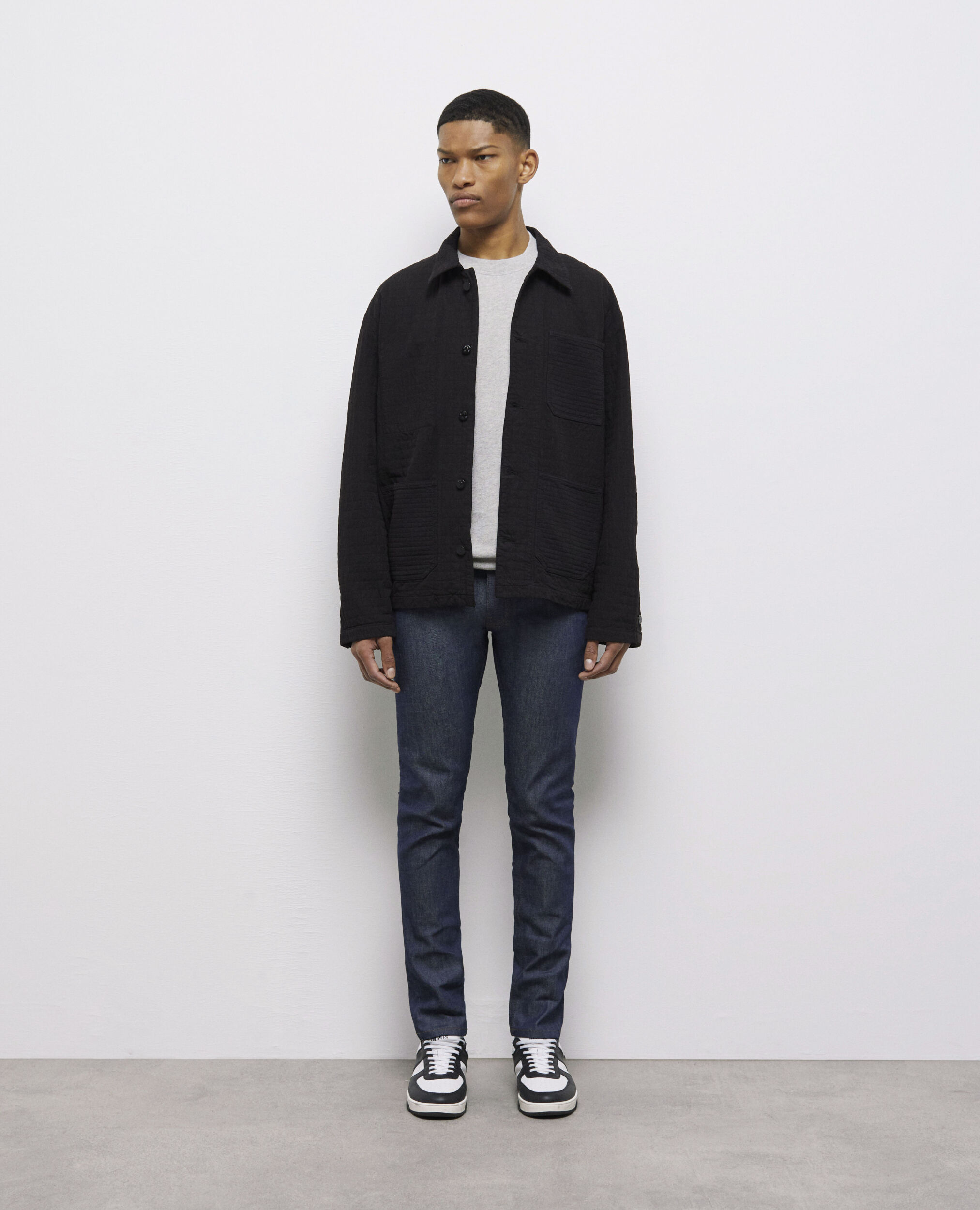 Black work jacket, BLACK, hi-res image number null