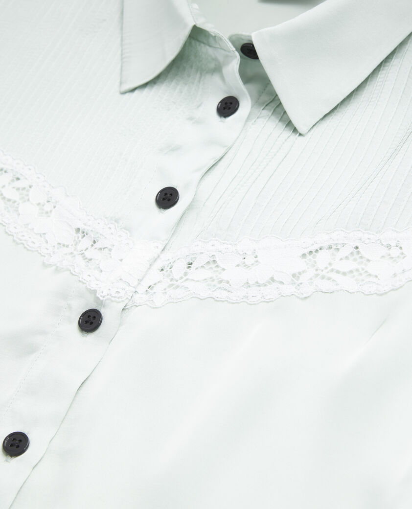 The Kooples FEMME OCEAN chemise vert clair avec détail en dentelle