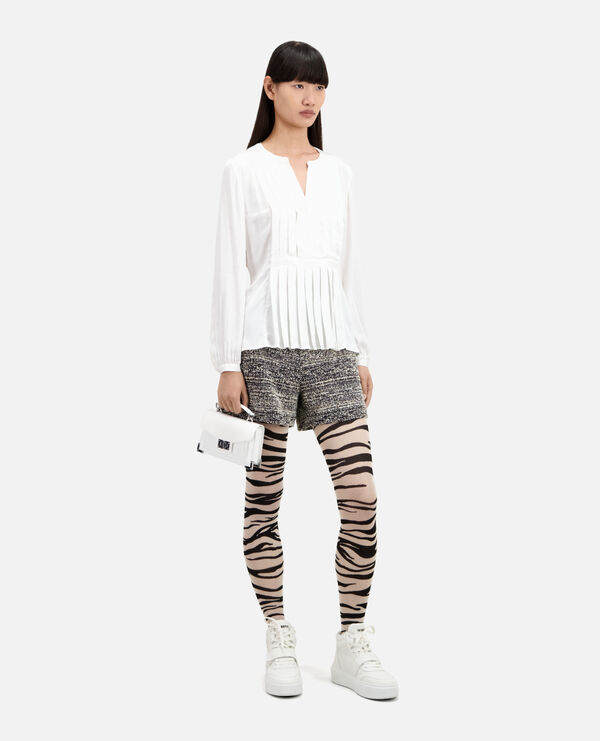 baskets montantes en cuir blanc