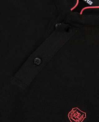 The Kooples HOMME NOIR ROSE polo en coton piqu&eacute; noir