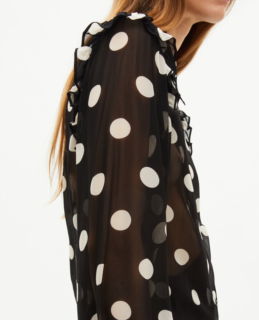 The Kooples FEMME BLACK WHITE chemise à pois noire