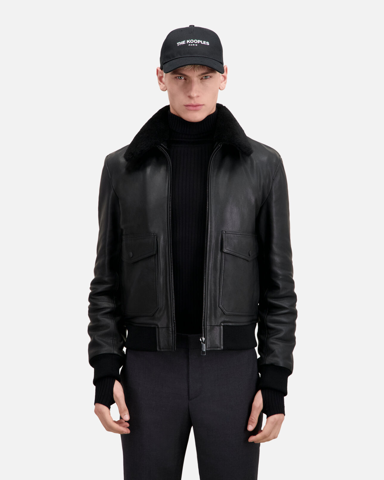 The Kooples HERREN BLACK WHITE schwarze kappe mit logo