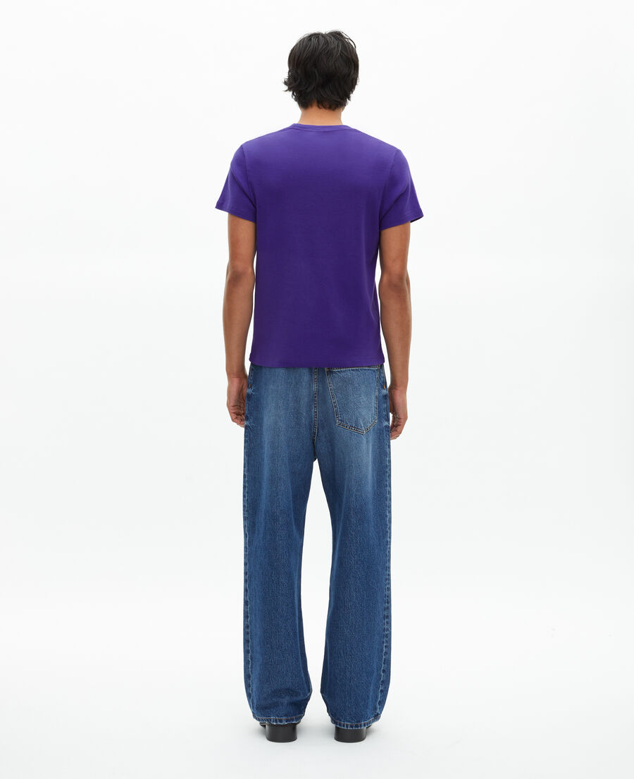 The Kooples HOMME ELECTRIC BLUE t-shirt avec imprimé violet