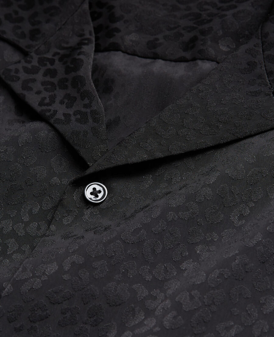 leopard print shirt with hawaiian collar
