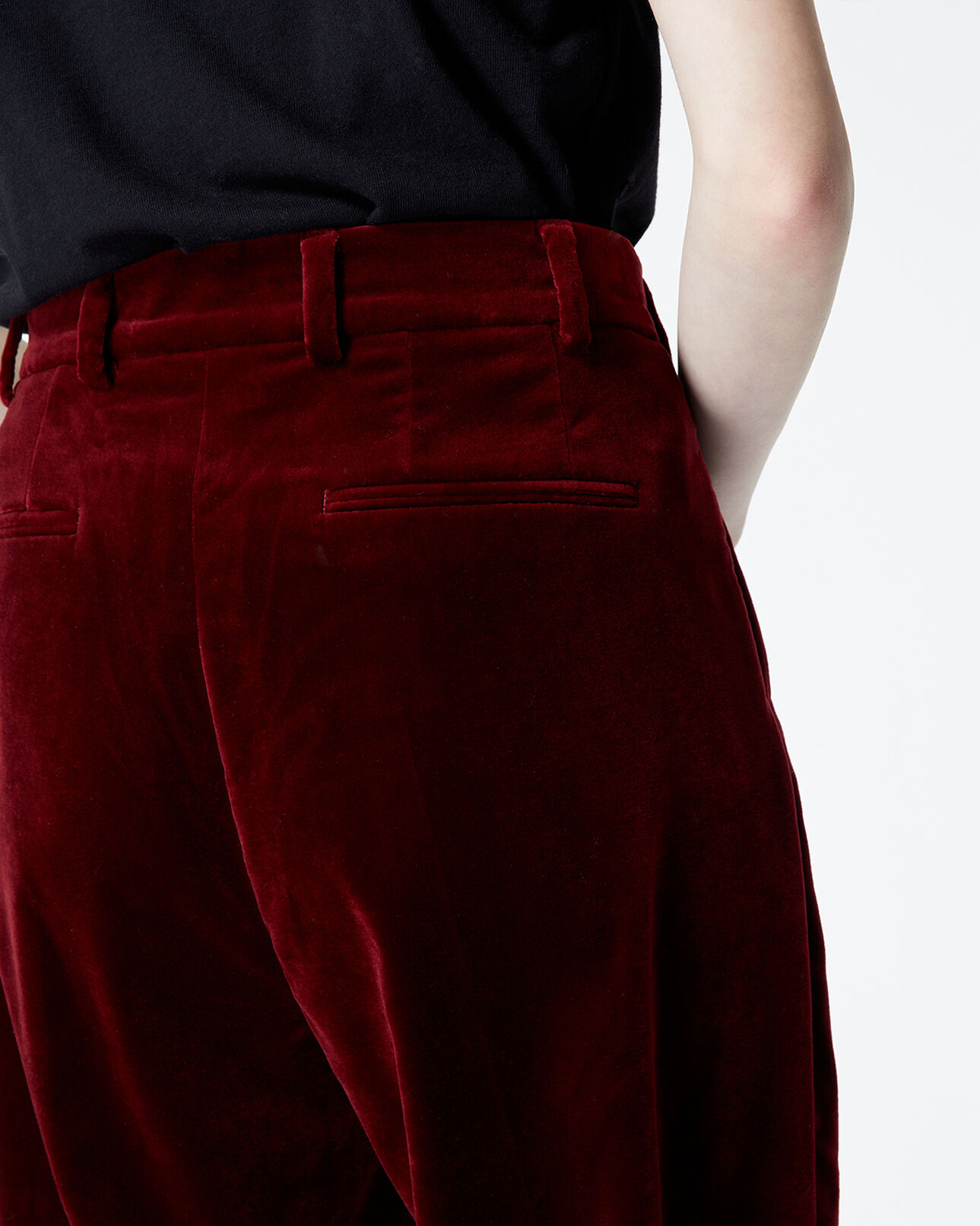 The Kooples WOMEN BURGUNDY burgundy carrot pants in velvet