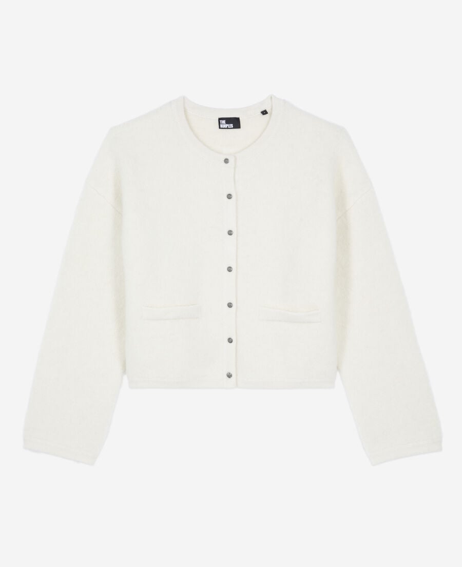 The Kooples FEMME ECRU cardigan en alpaga et laine écru
