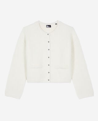 The Kooples FEMME ECRU cardigan en alpaga et laine écru