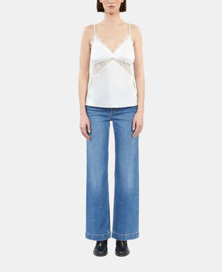 The Kooples WOMEN ECRU ecru silk camisole with lace