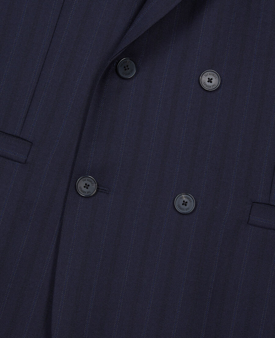 The Kooples HOMME NAVY veste de costume à rayures bleues