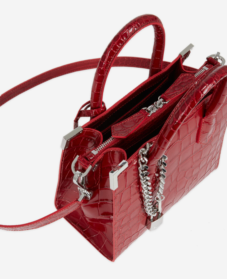 medium ming bag in red leather