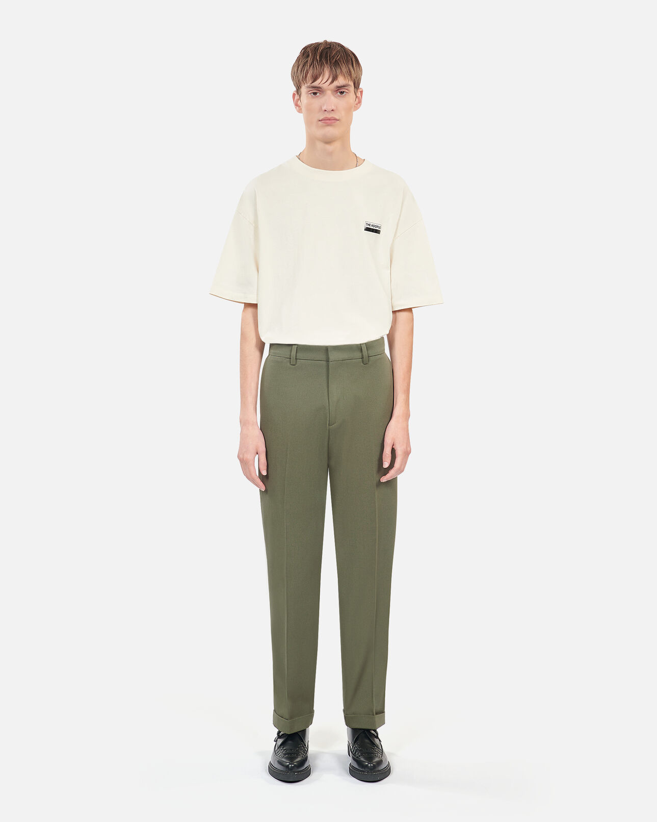 The Kooples MEN OLIVE NIGHT khaki cotton trousers
