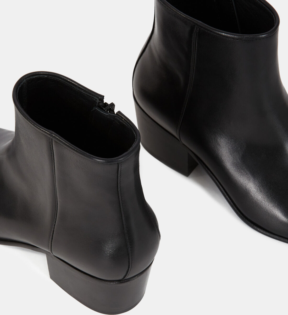 Boots talon carr en cuir noir The Kooples Suisse