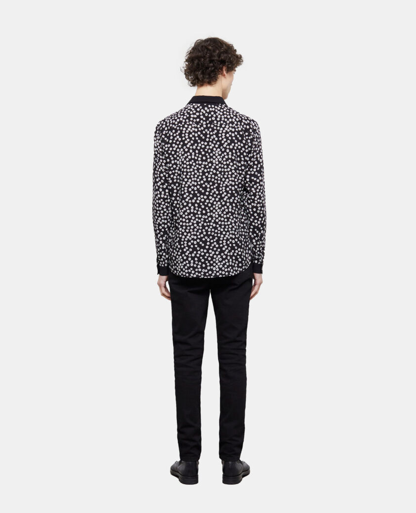 The Kooples HERREN BLACK WHITE hemd mit klassischem kragen und print