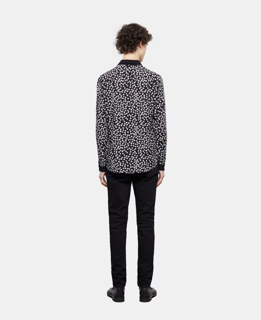 The Kooples HERREN BLACK WHITE hemd mit klassischem kragen und print