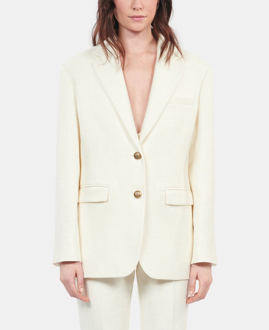The Kooples WOMEN ECRU ecru suit jacket