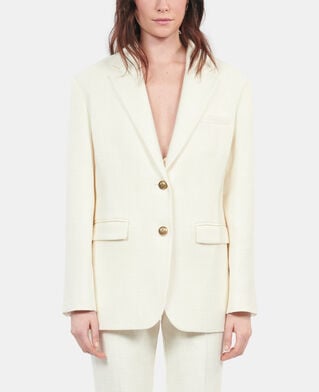 The Kooples WOMEN ECRU ecru suit jacket