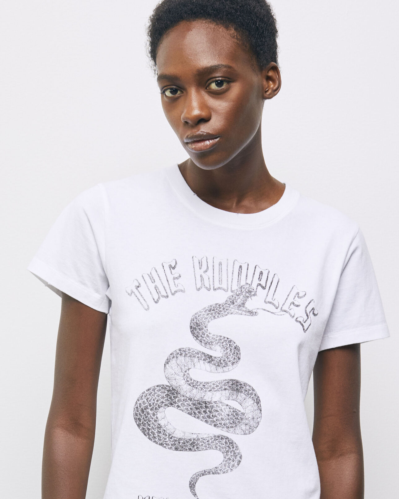 The Kooples WOMEN WHITE white t-shirt with screen print