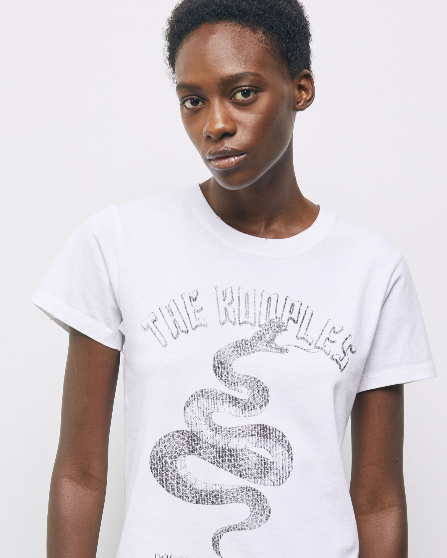 White T-Shirt with screen print, WHITE, hi-res image number null