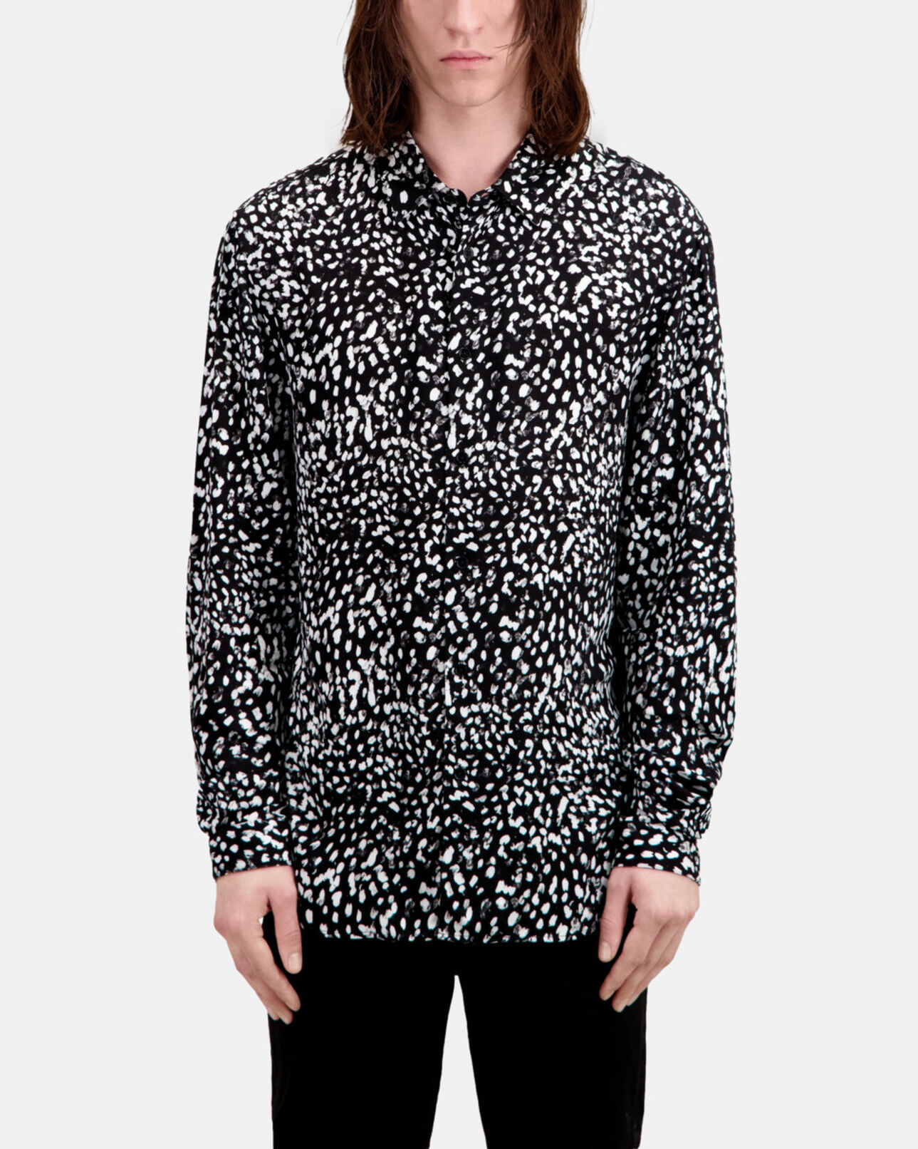 The Kooples HOMME BLACK-ECRU chemise imprimée