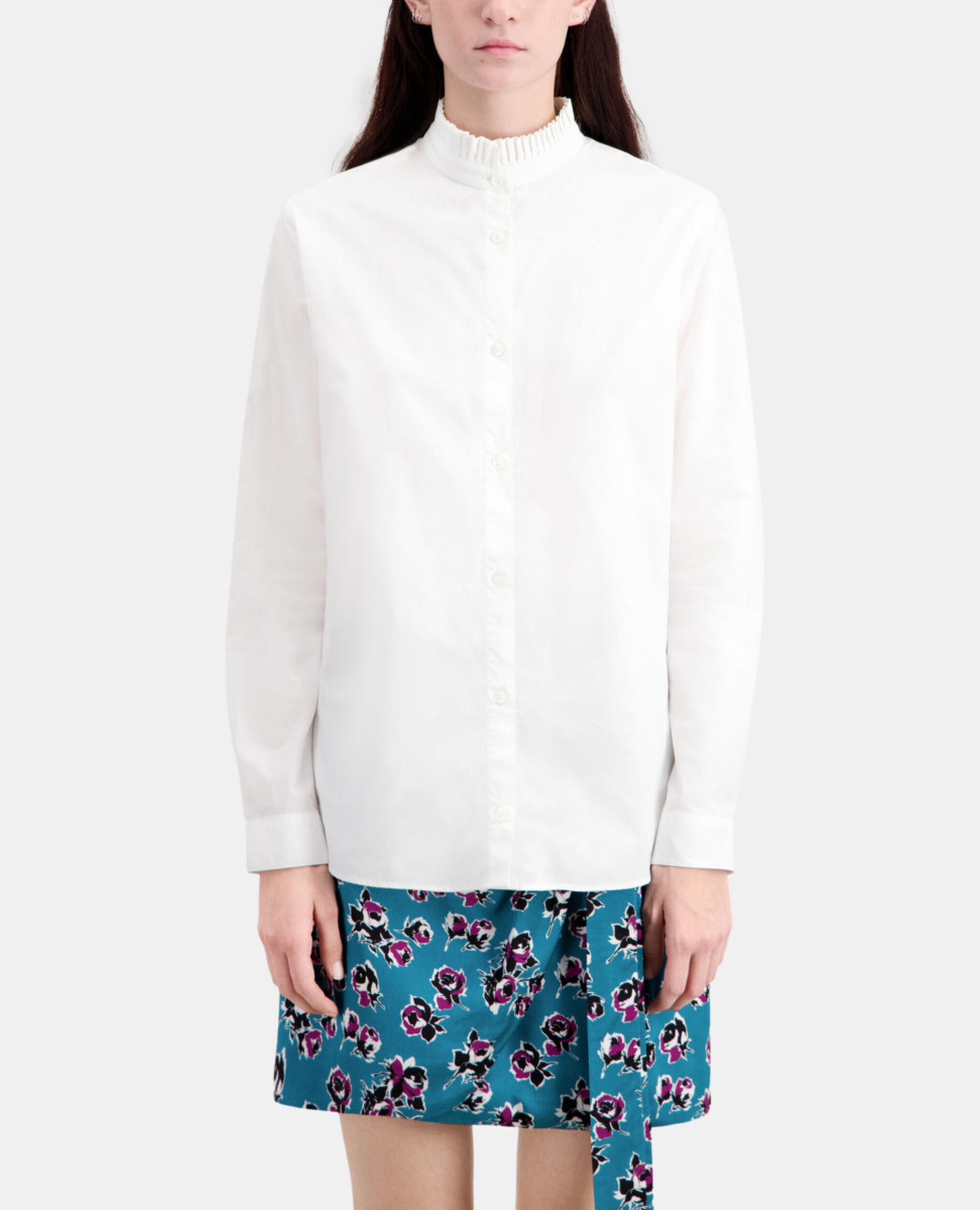 Chemise blanche en popeline, WHITE, hi-res image number null