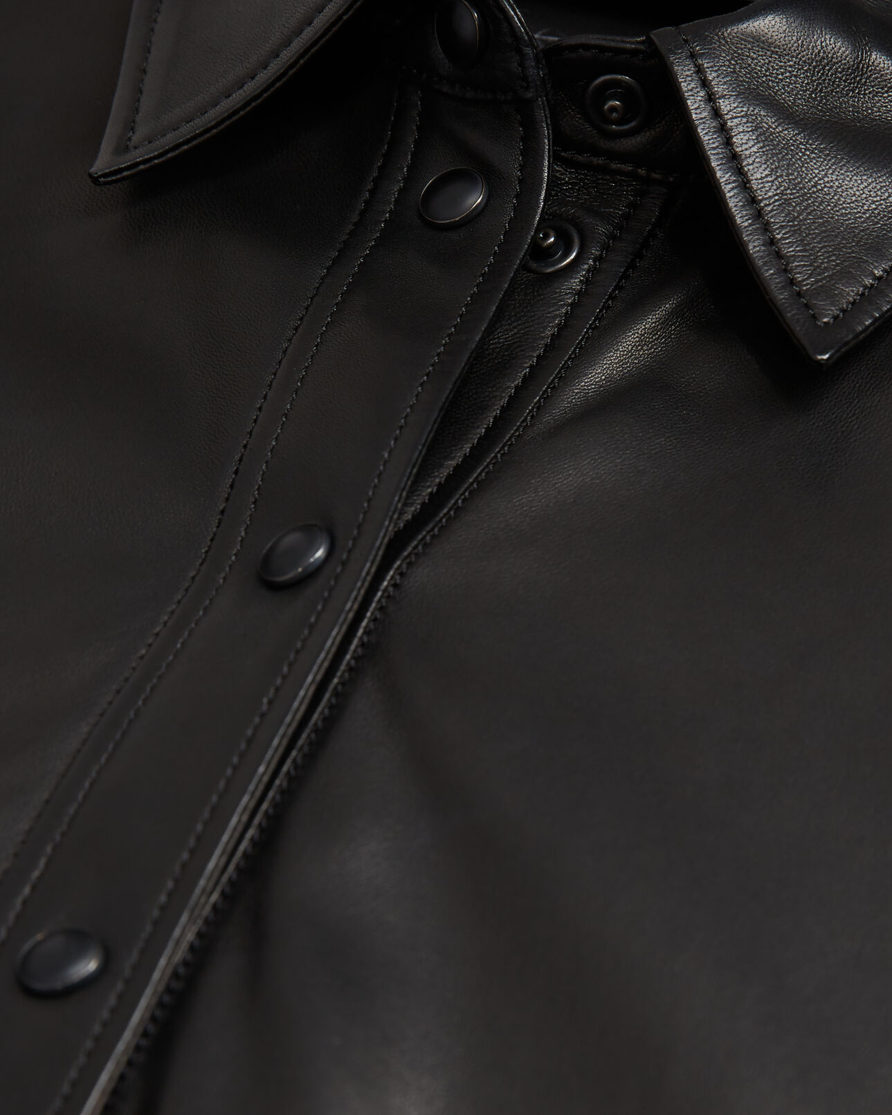 The Kooples FEMME BLACK chemise en cuir noire