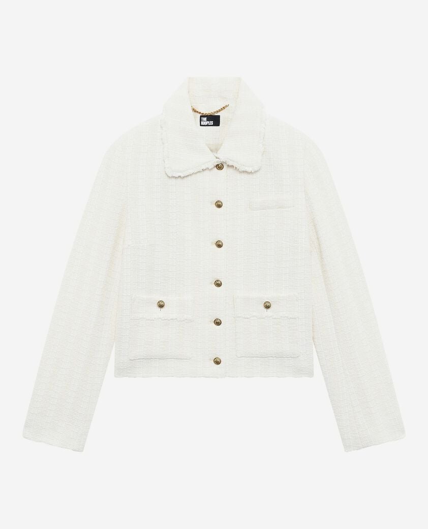 The Kooples WOMEN ECRU ecru tweed jacket