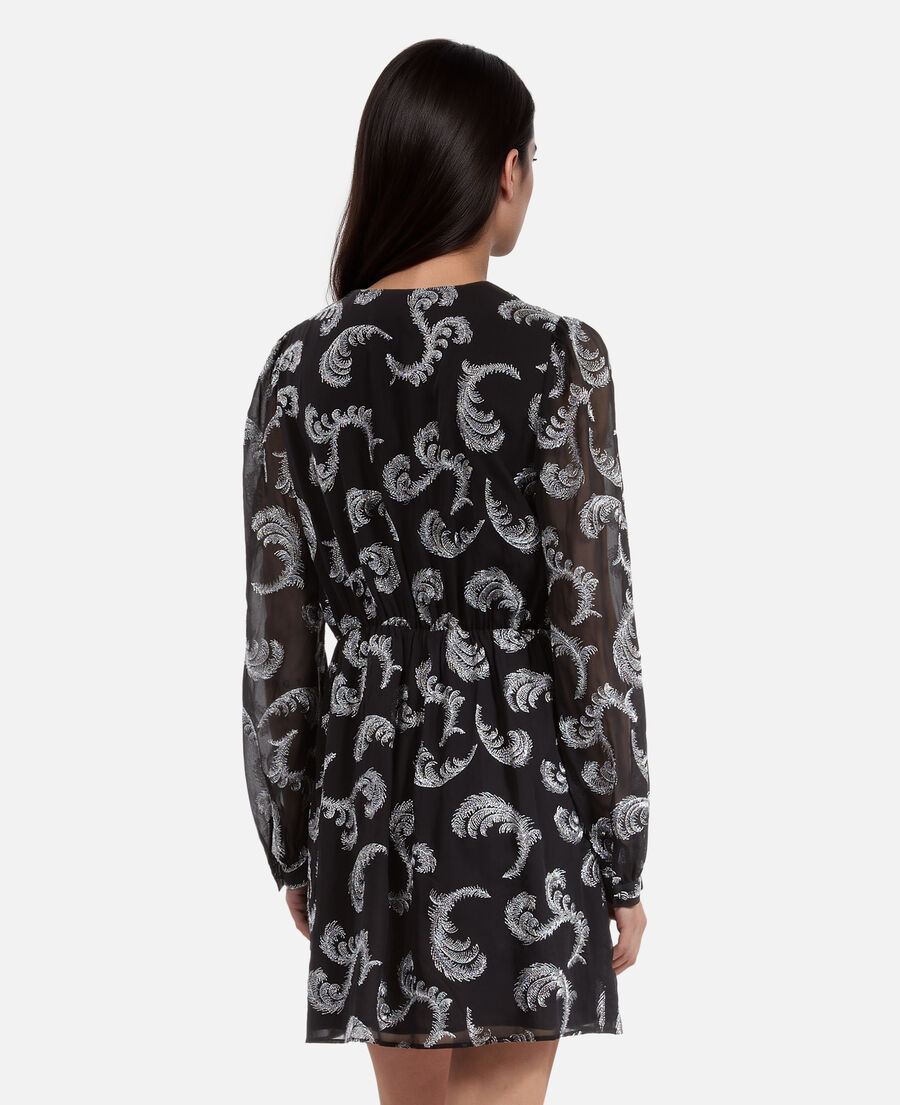 The Kooples DAMEN BLACK / SILVER kleid mit wickeleffekt kurz schwarz