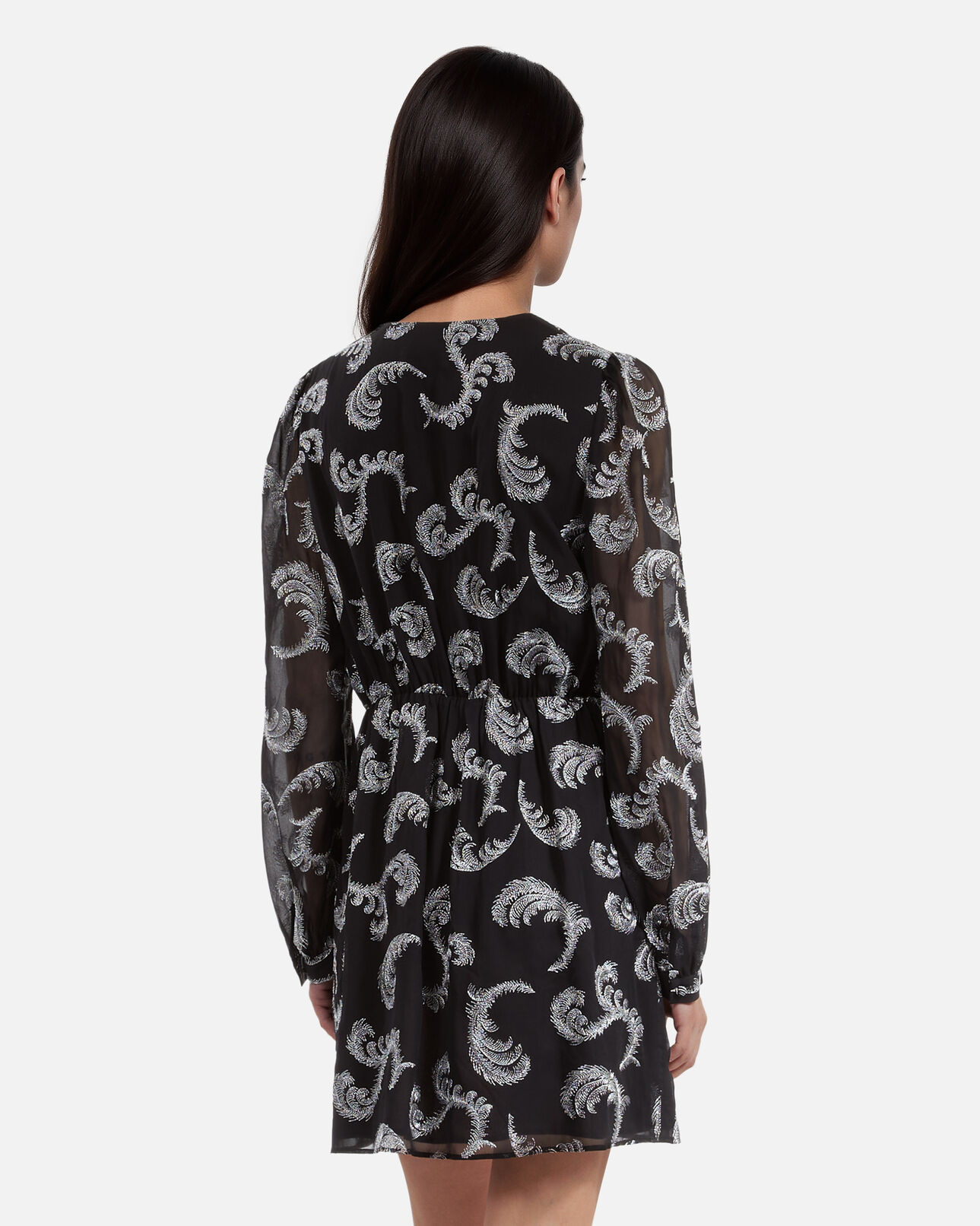 The Kooples DAMEN BLACK / SILVER kleid mit wickeleffekt kurz schwarz