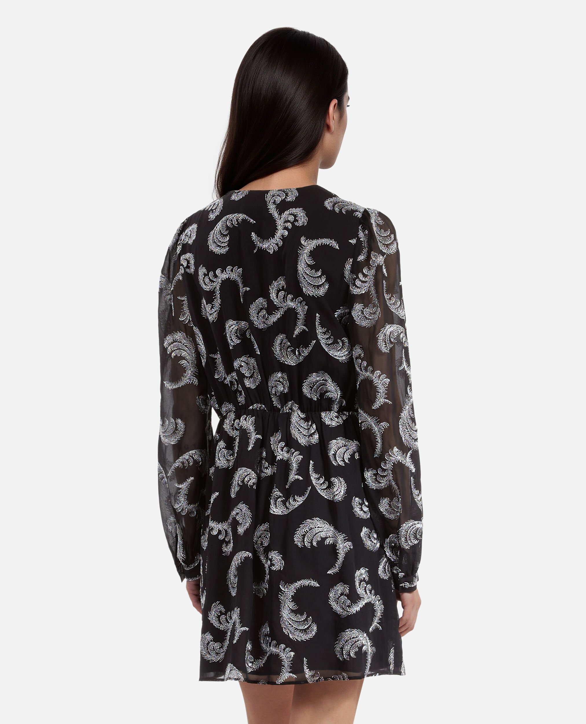 Robe effet portefeuille courte noire, BLACK / SILVER, hi-res image number null