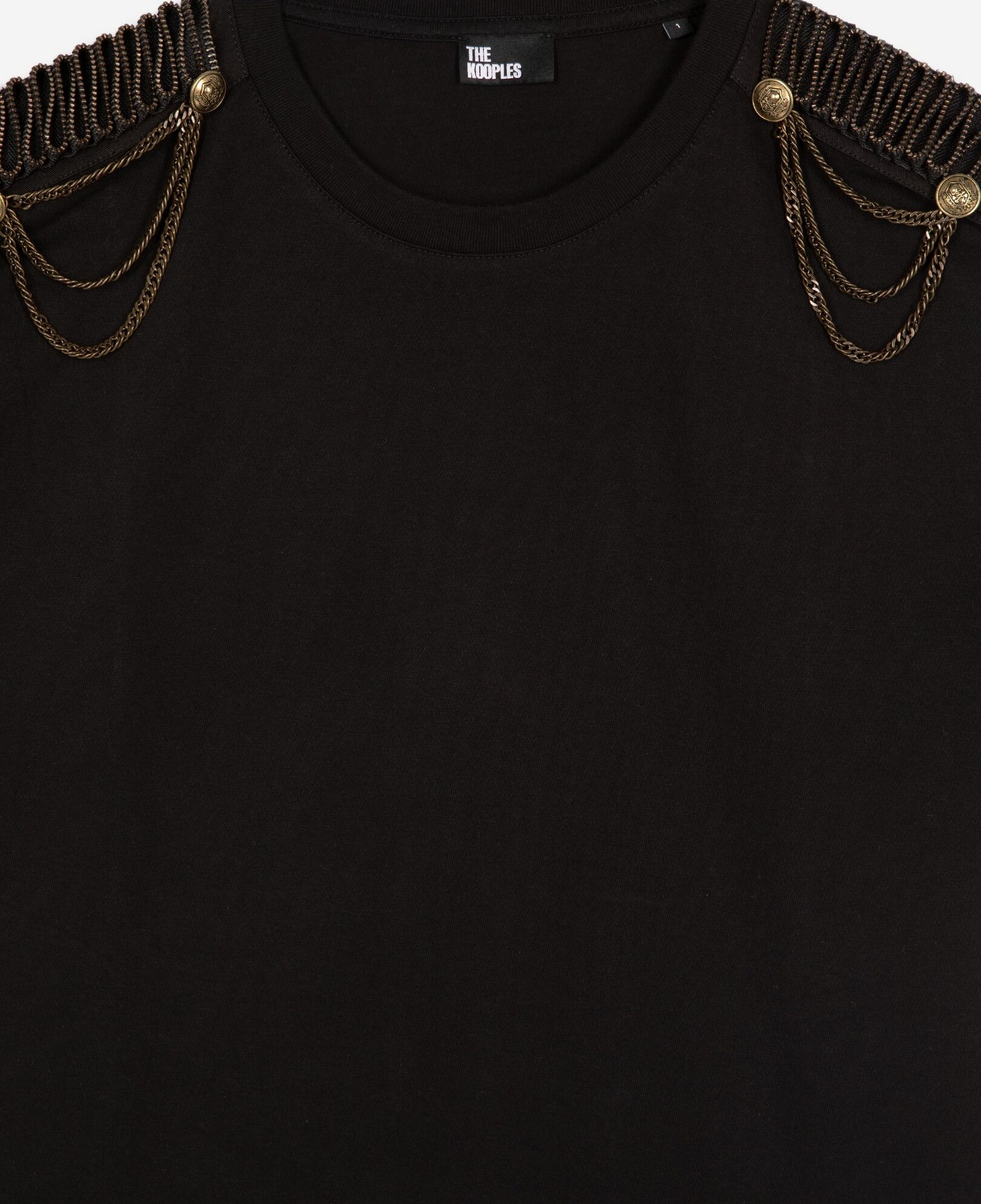 The Kooples WOMEN BLACK WASHED short black dress with shoulder pads