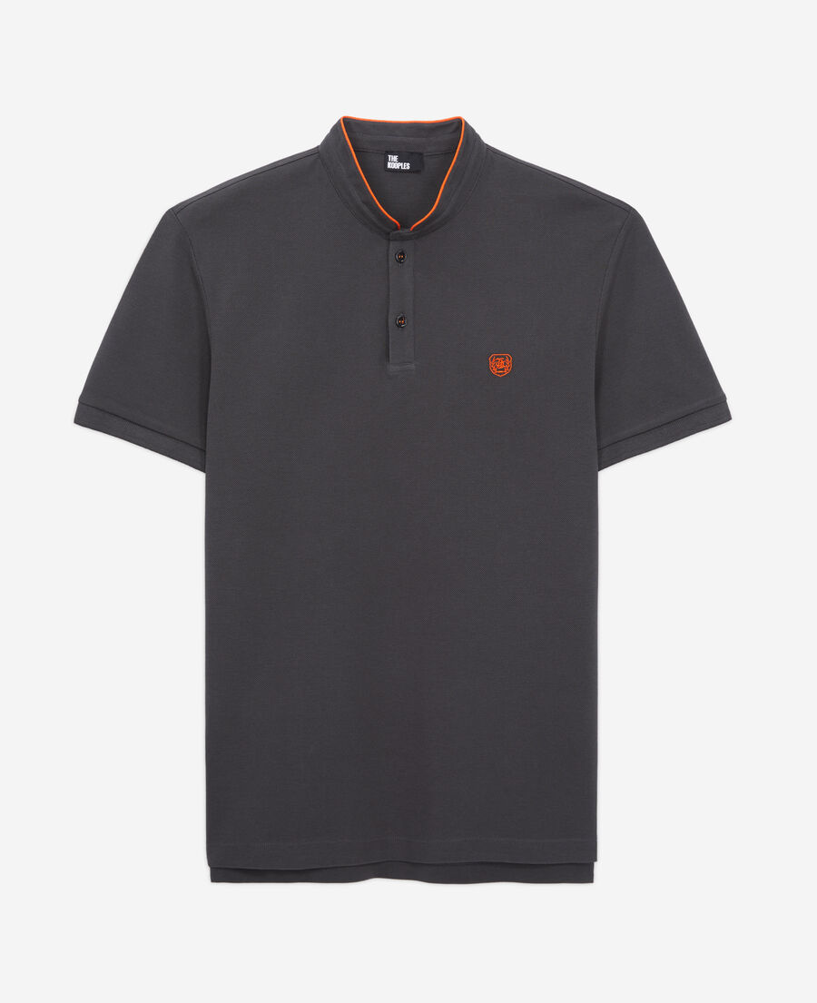 Tegn et billede fast Genre Black officer collar polo shirt | The Kooples