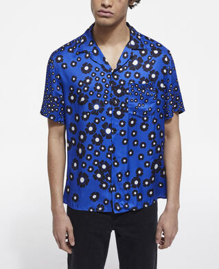 The Kooples H NAVY / BLACK floral hawaiian collar shirt
