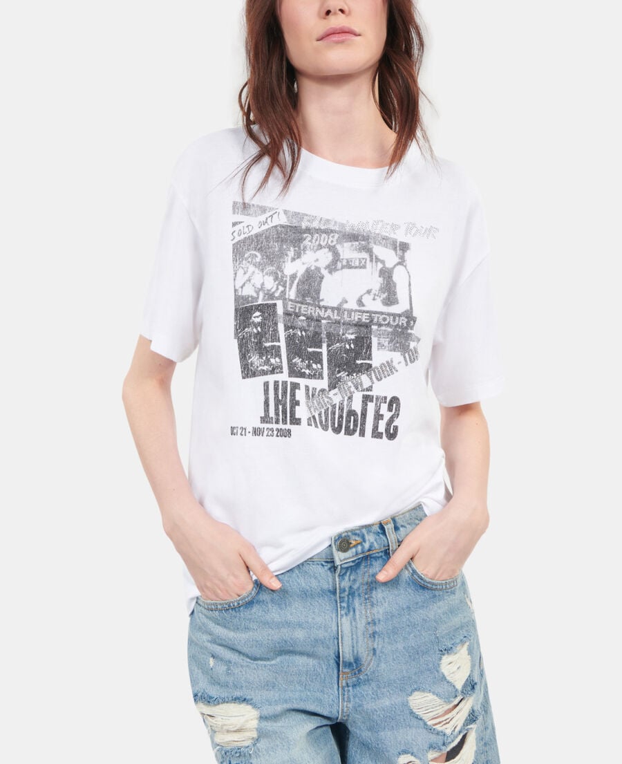 The Kooples F WHITE white eternal life tour serigraphy t-shirt