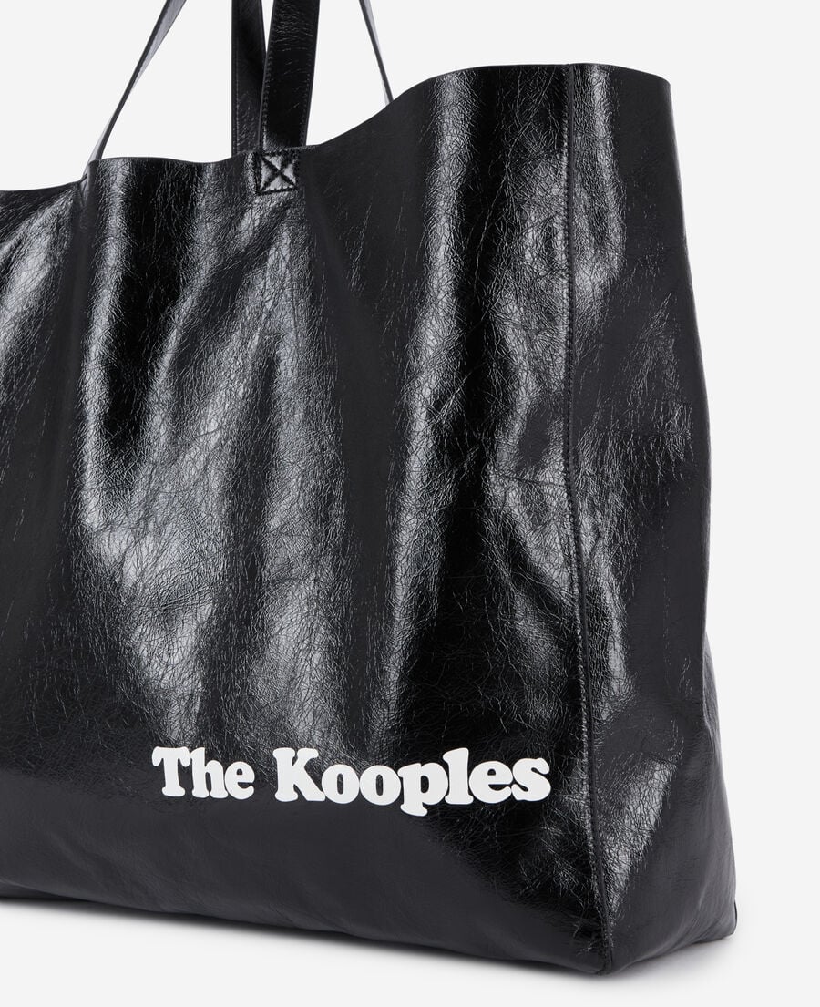 The Kooples FEMME BLACK sac cabas effet cuir noir